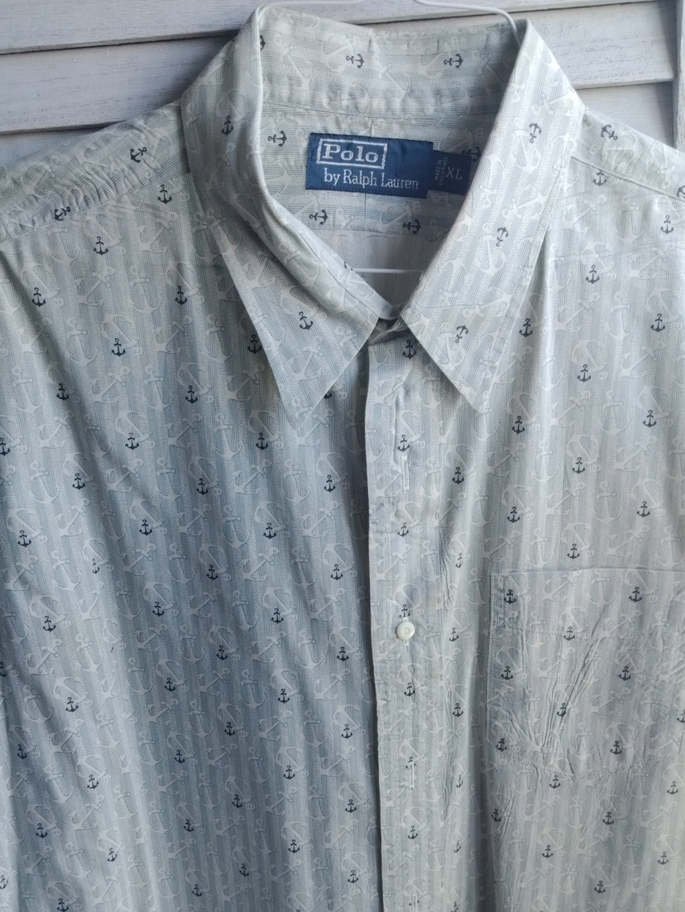 Polo Ralph Lauren Men's Lightweight Cotton Summer Anchor Design Shirt. Xl
